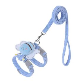 Kitten Harness Vest With Wing Decoration, Strap Set For Cats And Small Dogs, Adjustable Pet Cat Harness Accessories (Option: Blue-S)